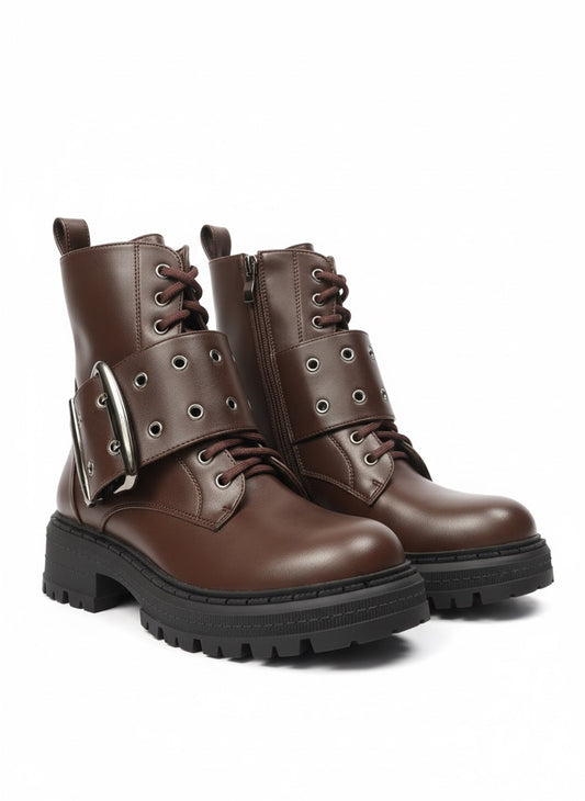 Ryder Combat Boots – Brown