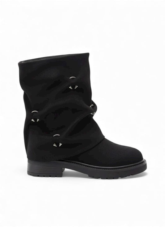 The Ruched Ring Boot - Black