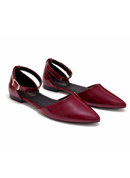 Celine Flats - Burgundy