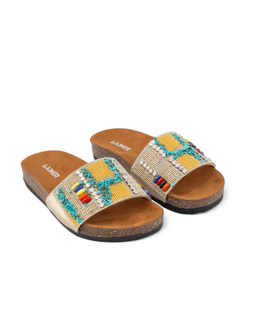 Beaded slides  - Gold