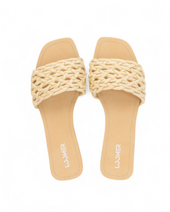 Braided slides- Beige
