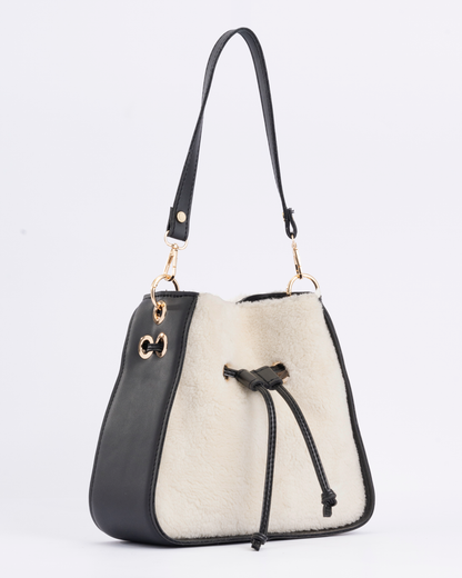 Fur dream bucket bag - Black