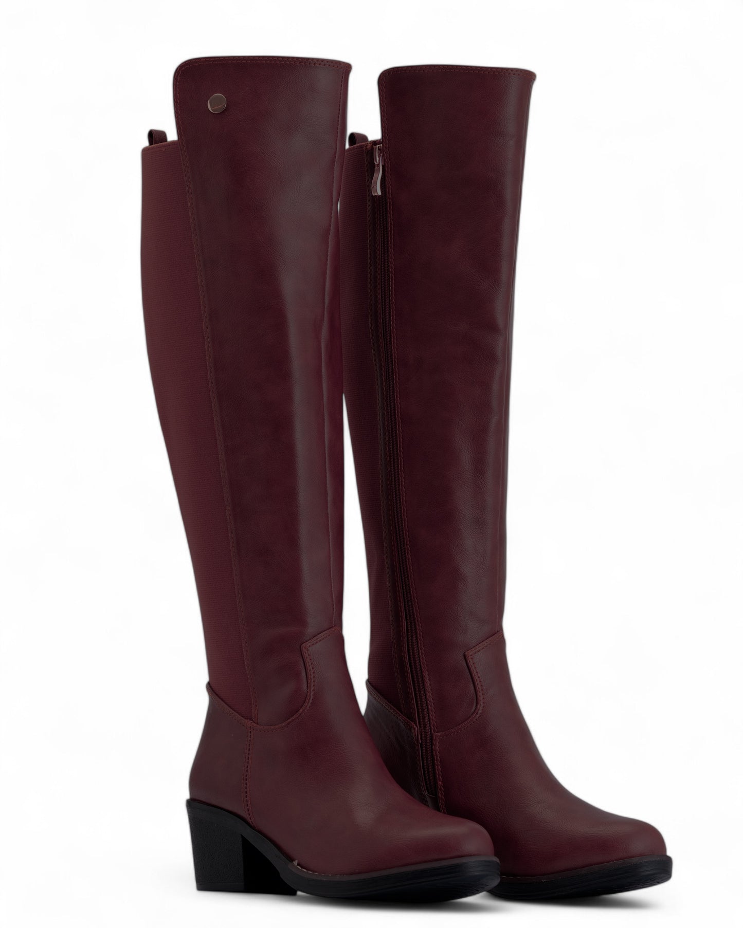 Classic Burgundy Knee High Boots