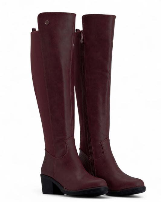 Classic Burgundy Knee High Boots