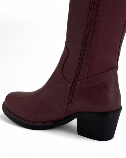 Classic Burgundy Knee High Boots