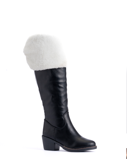 Over knee Black Boots - Fur