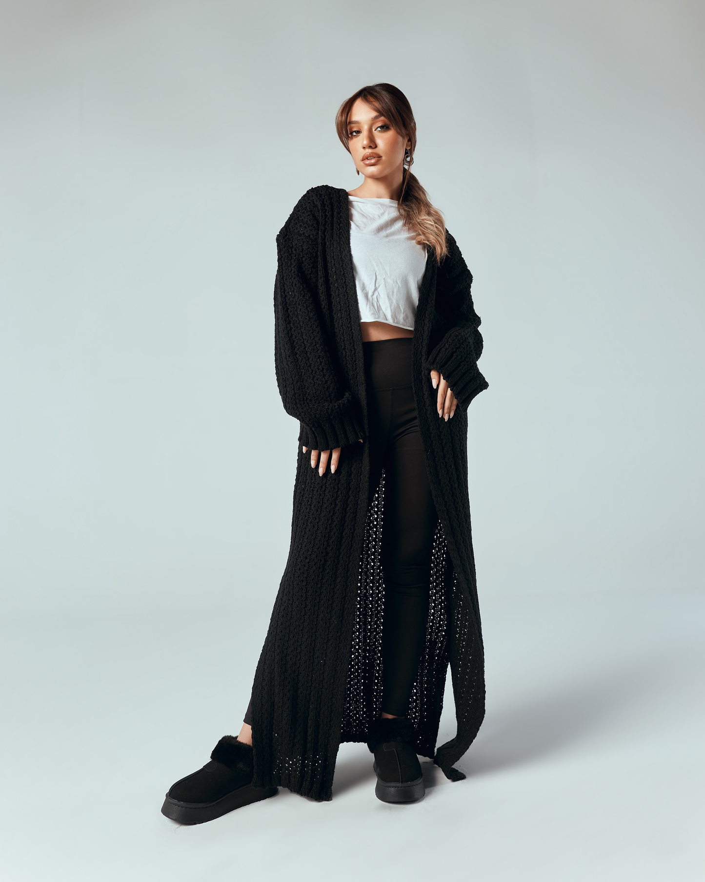 Knitted grace coat - Black