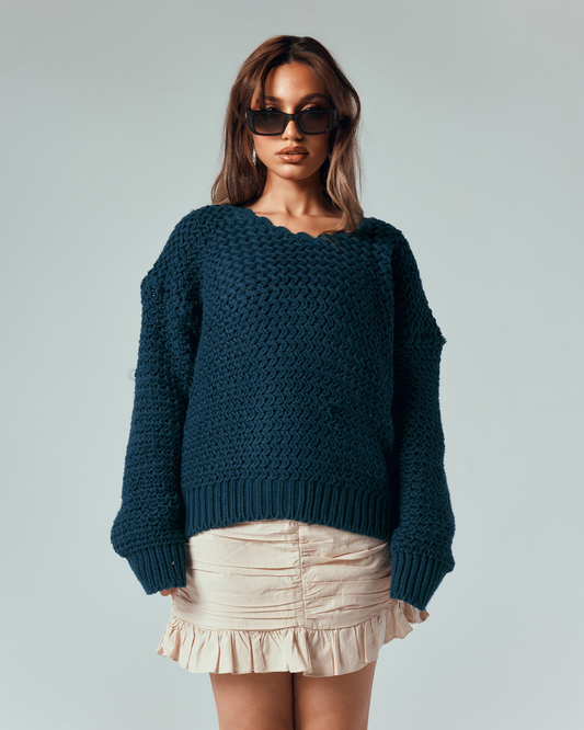 Aurora Knits Pullover - Navy