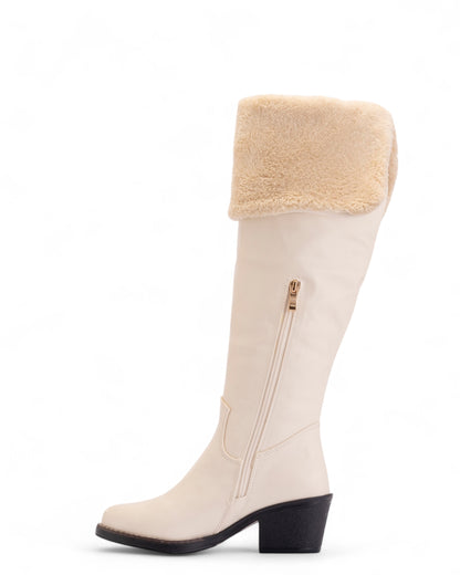 Over knee Ivory Boots - Fur